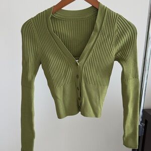 Simkhai Green Ribbed Twin Set